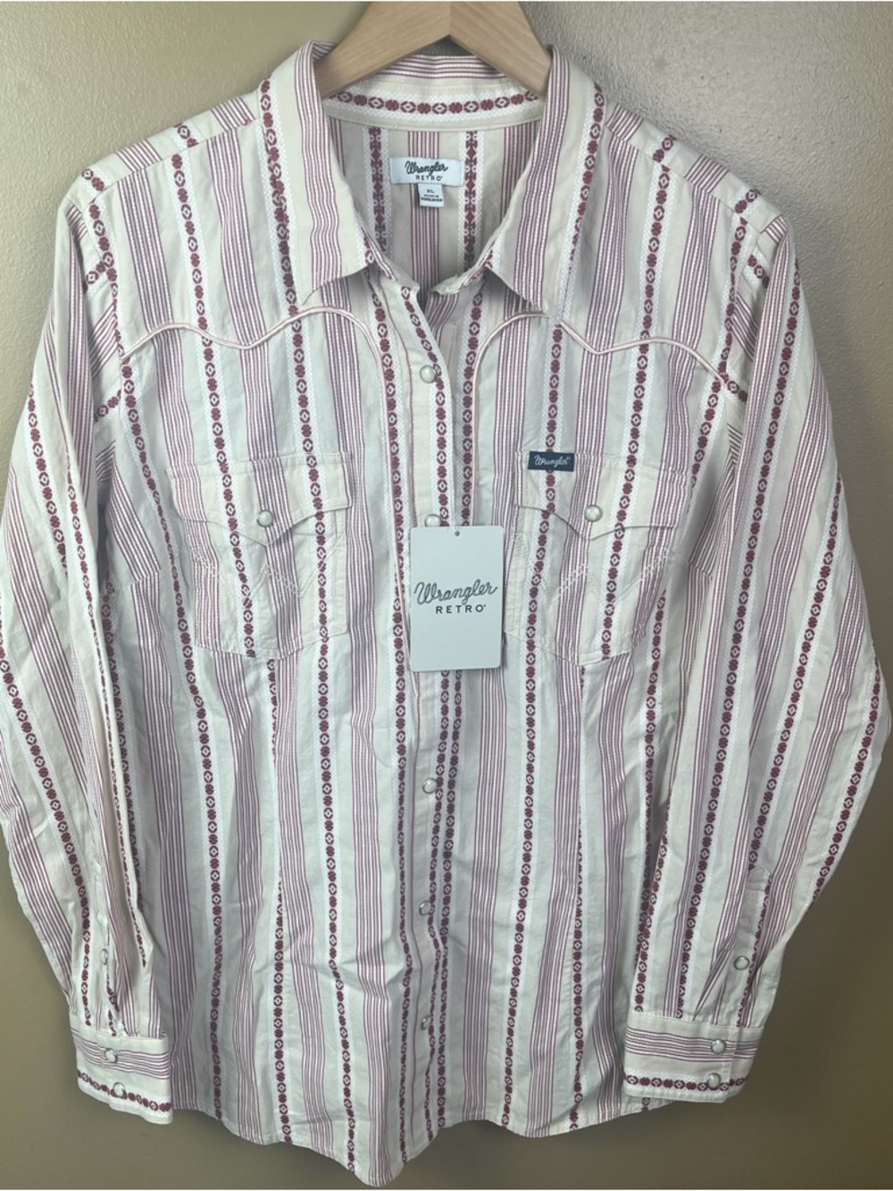 NEW Wrangler Retro Women's XL Striped Shirt Western Cowgirl
